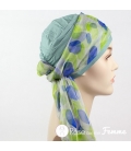 Mix Création 1 Bonnet vert océan + 2 Foulards chimio
