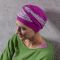 Bonnet femme chimio pelade radiothérapie bambou violet 