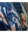 Detail Foulard New Delhi - Bleu motif - chimiotherapie - traitement cancer - rose comme femme