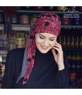 Turban Foulard chimio bambou Alhambra - cancer - christine headwear - rose comme femme