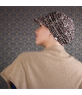 Back casquette gavroche tweed - accessoire cheveux - alopecie radiotherapie - Rose comme Femme